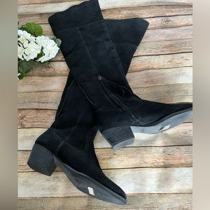 Dolce Vita Black Suede Silas Over the Knee Boots Size 6 EUC